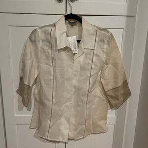 NWT 100% Linen Swedish Top, Brand "Kriss," US Size 10, Swedish size 40
